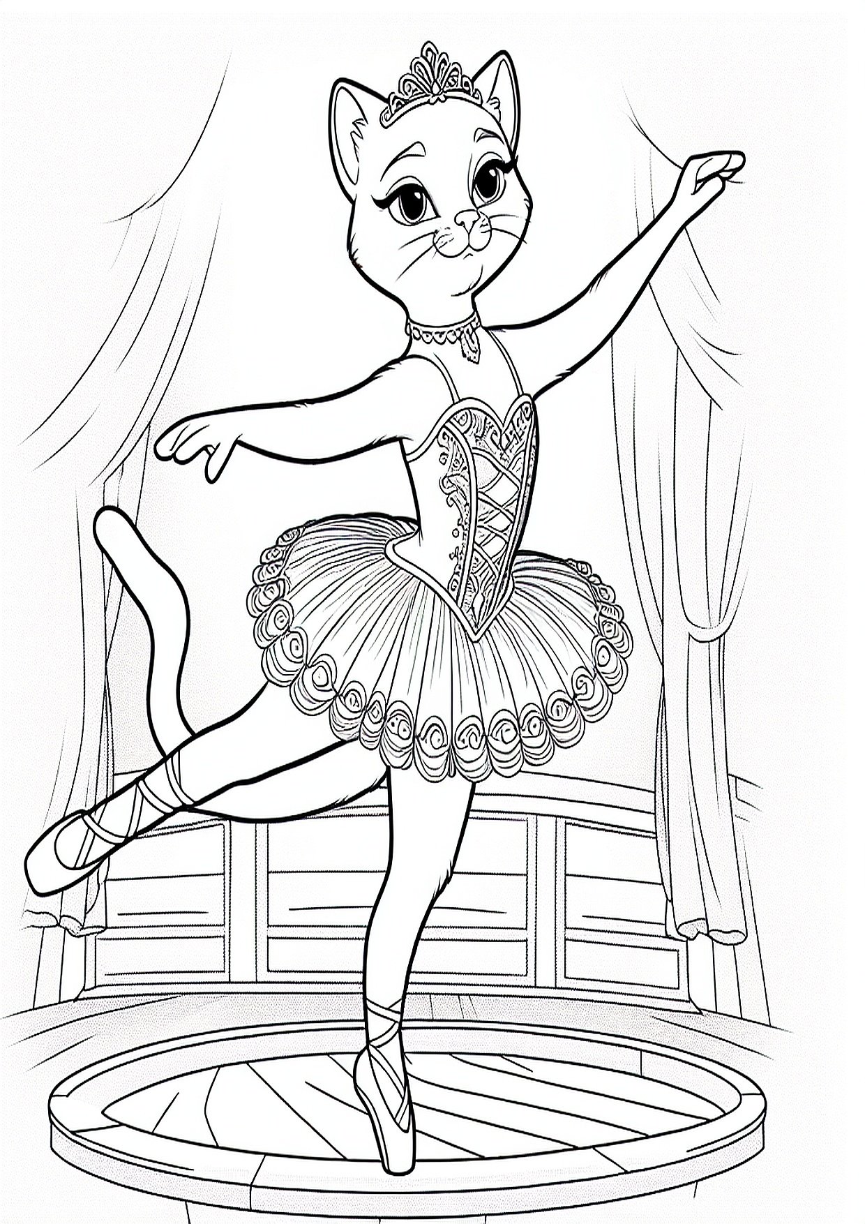 Katė balerina pasirodo scenoje