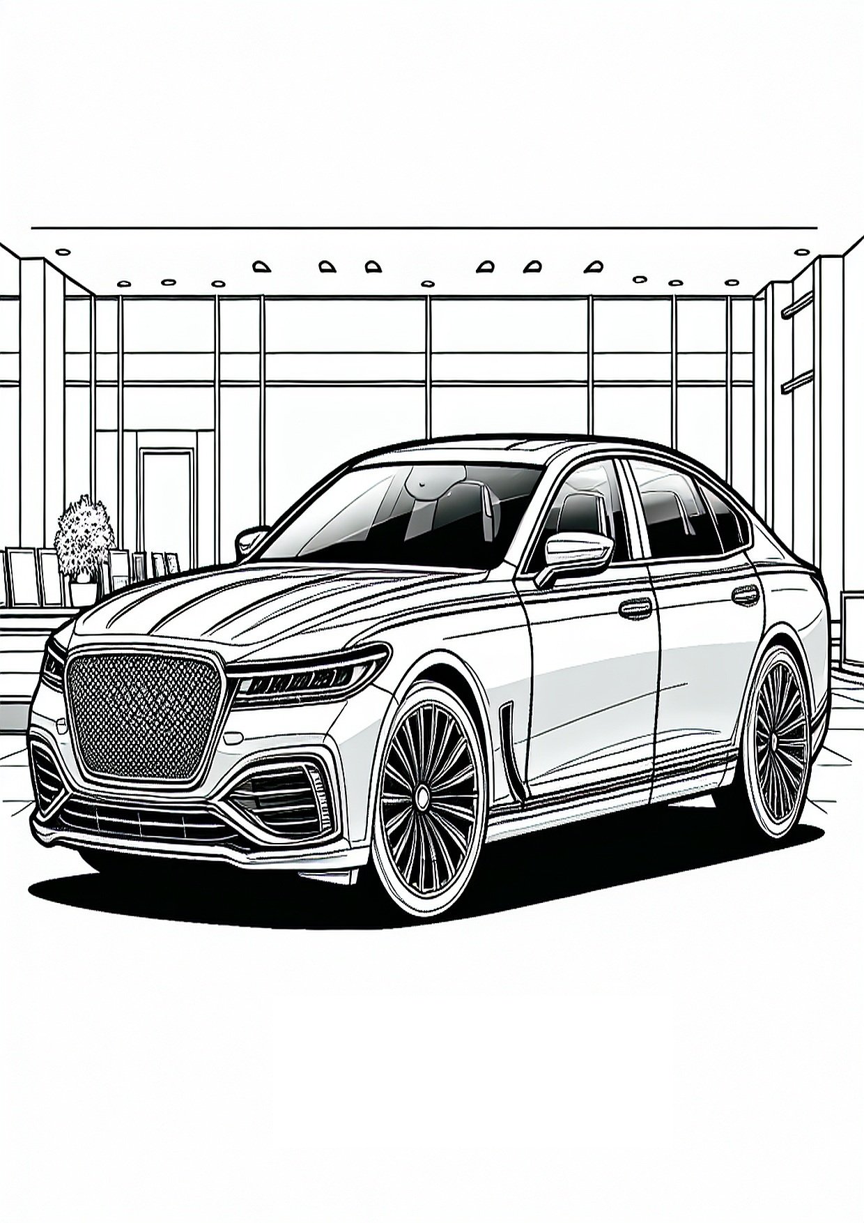 Prabangus sedanas automobilių salone