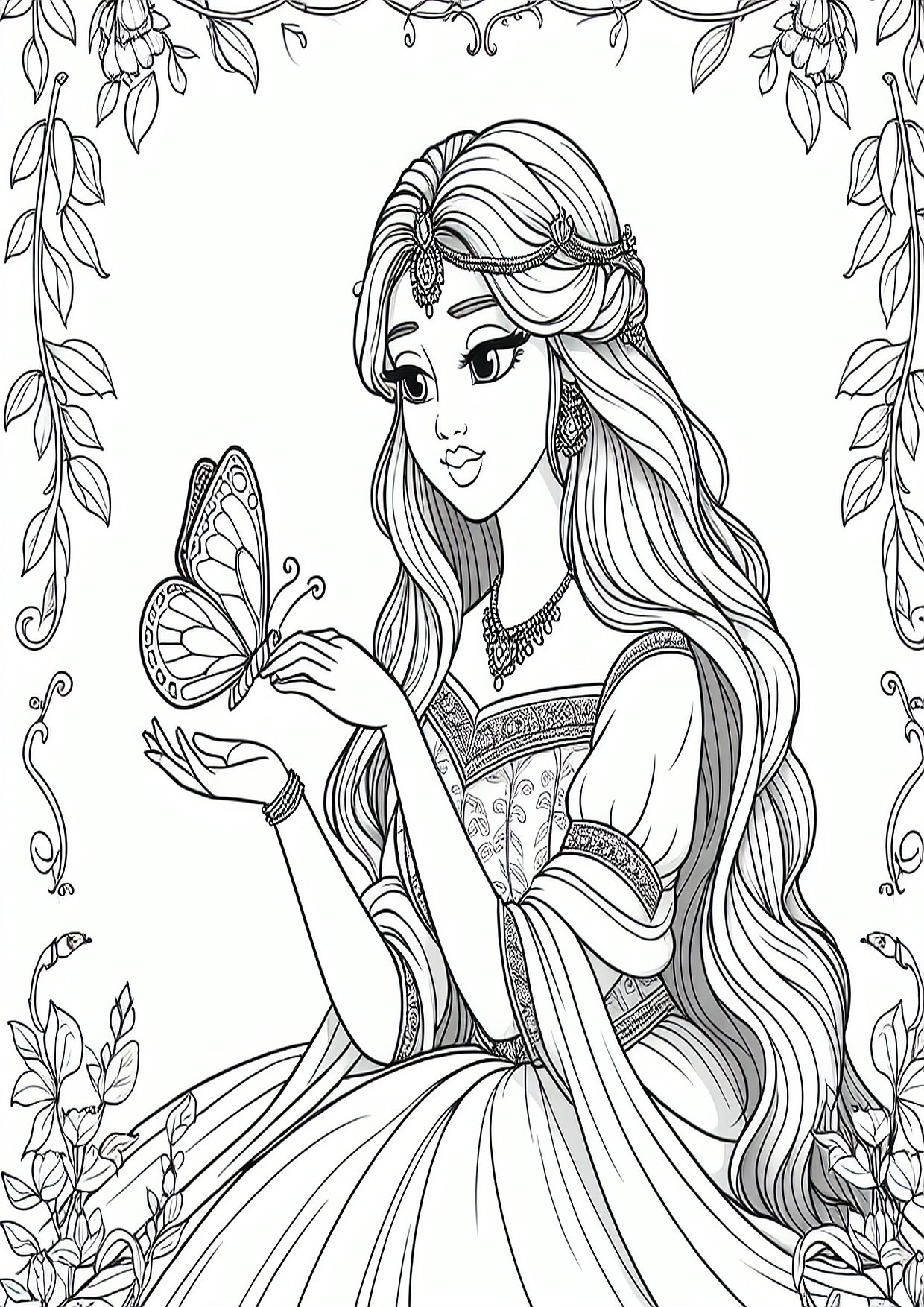 Princesė laikanti drugelį